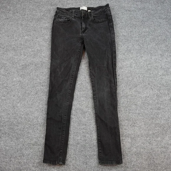 BKE Payton Jeans Womens 28x31.5 Black Charcoal Wash Mid Rise Skinny Stretch - Picture 1 of 10